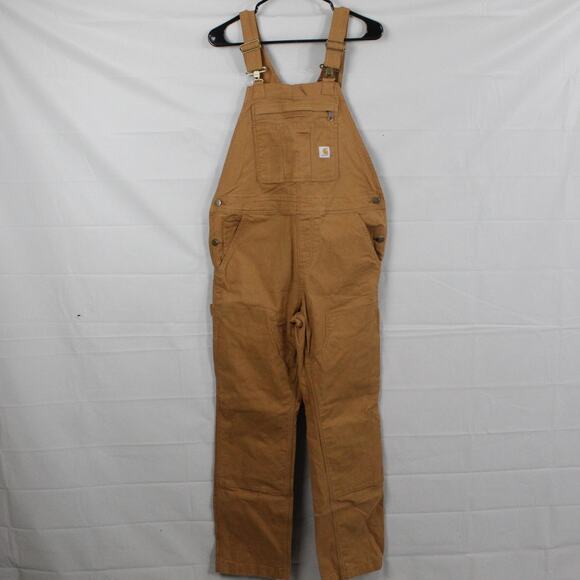 Carhartt Overalls Womens XS Brown Loose Fit Duck Canvas Bib Workwear Carpenter - Picture 2 of 12